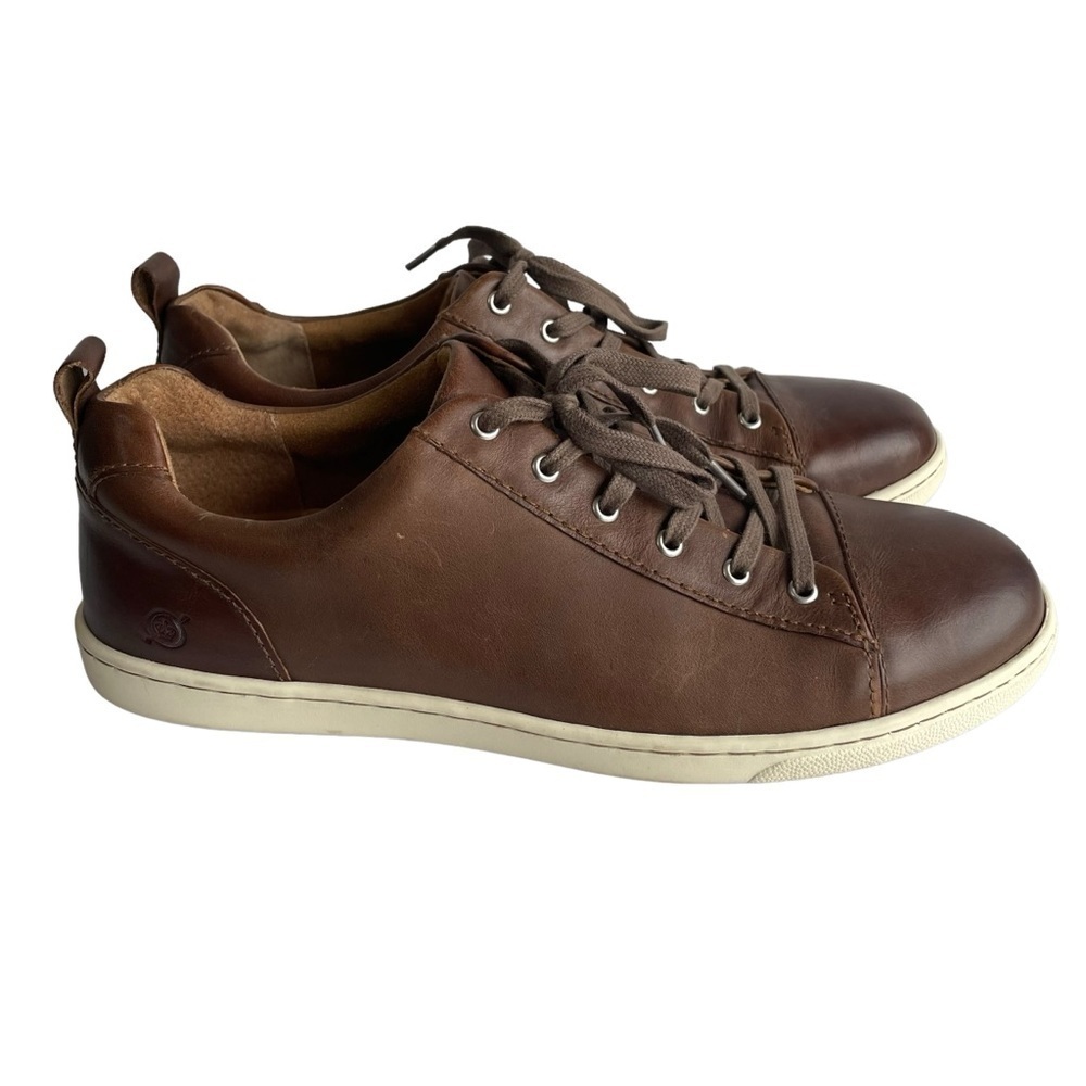 Born Allegheny Leather Shoes Mens 11 Brown Sneaker Casual Lace Up Everyday EUC